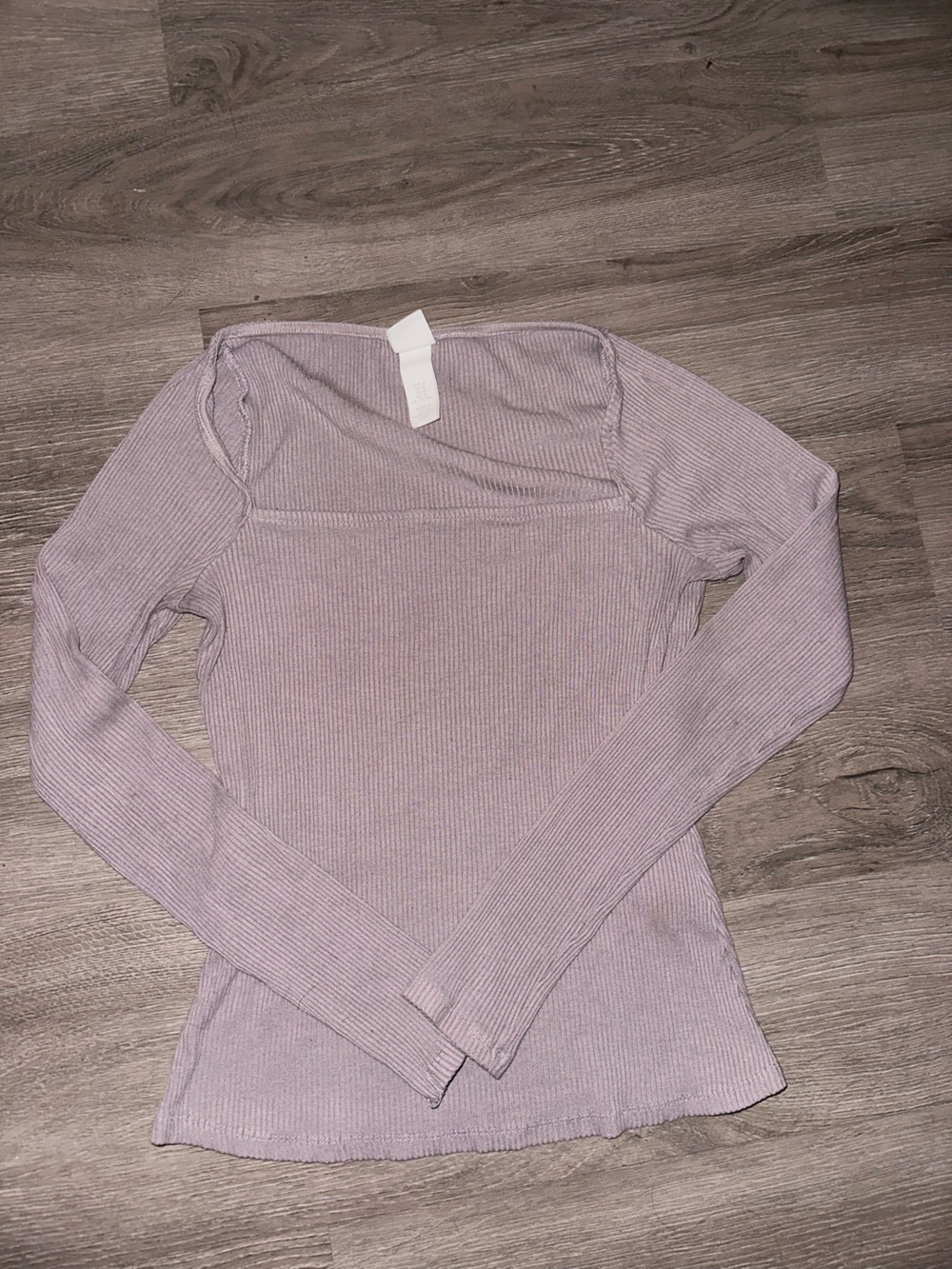 Women’s Soft Ribbed Gray Long-Sleeve
